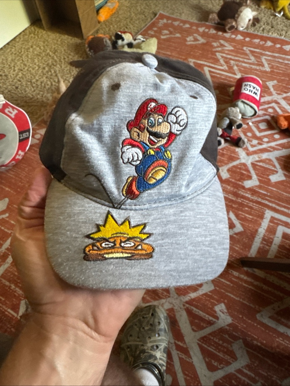 Official Super Mario Brothers Youth Nintendo Cap Snap Back Goomba Jump Hat